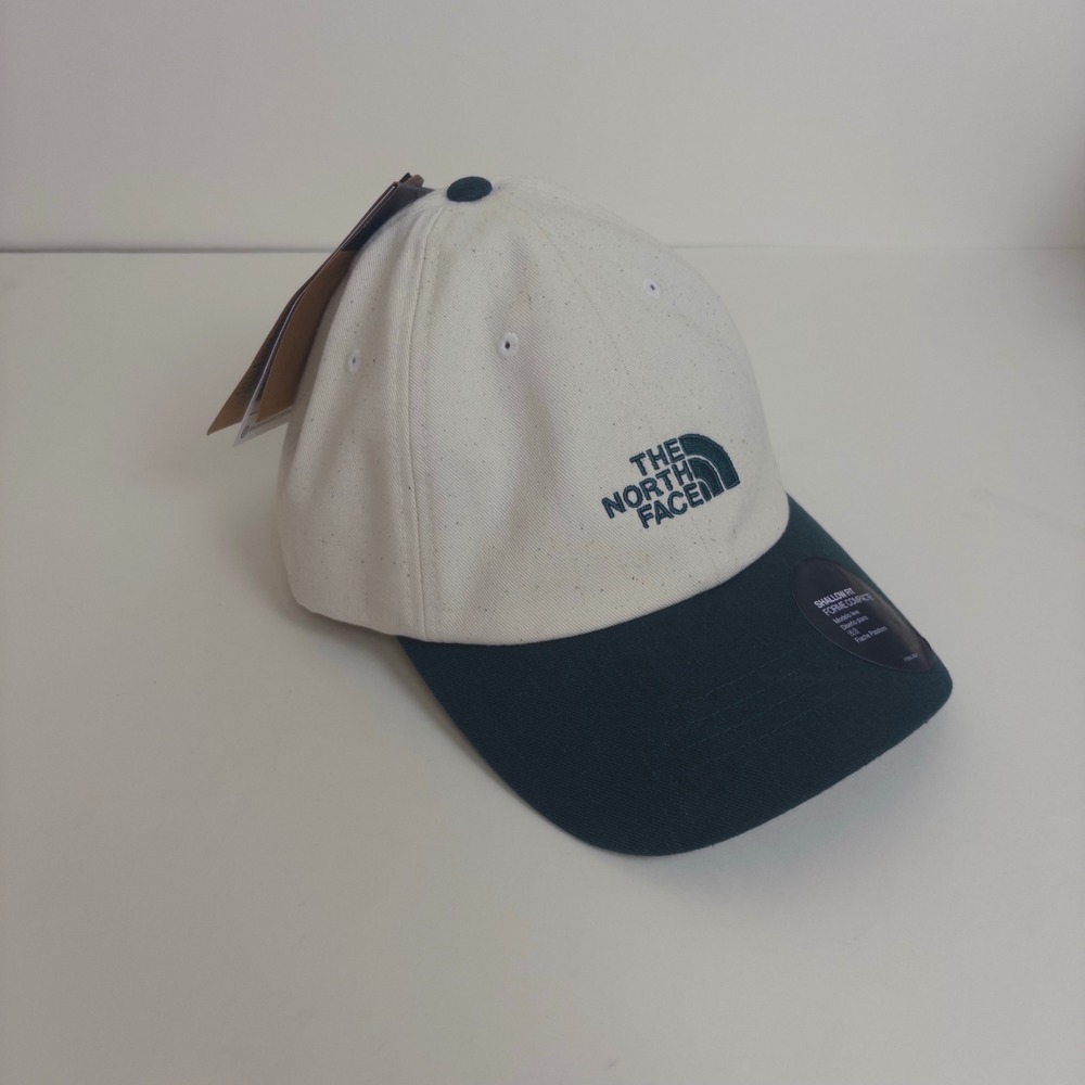 The North Face Norm Hat Unisex OS Hunter Green White Shallow Fit Baseball Cap